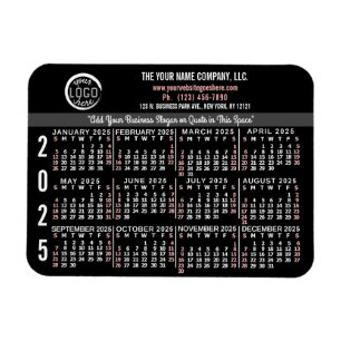 Magnet Flexible 2025 Calendrier personnalisé Nom du logo commercia