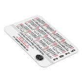 Magnet Flexible 2025 Calendrier Personnalisé Nom du logo commercia (Côté Droit)