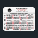 Magnet Flexible 2025 Calendrier Personnalisé Nom du logo commercia<br><div class="desc">Ces magnets flexibles de calendrier 2025, d'apparence professionnelle, sont parfaits pour la marque et le marketing de votre entreprise. Ils ont des chiffres en gras en noir et rouge sur blanc. Ci-dessus, faites de votre entreprise votre marque avec votre logo d'entreprise, nom d'entreprise, site Web, téléphone, adresse et un slogan....</div>