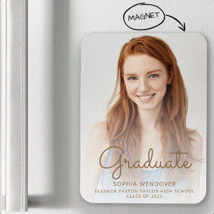 Magnet Flexible 2025 Photo Gold Texte superposition Grad Faire-par