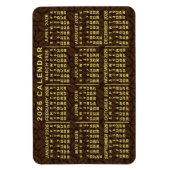 Magnet Flexible 2026 Year Monthly Calendar Dark Coffee Beans (Vertical)