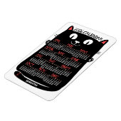 Magnet Flexible 2026 Year Monthly Calendar Mid-Century Black Cat (Côté Gauche)