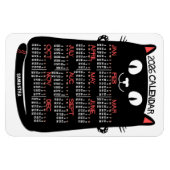 Magnet Flexible 2026 Year Monthly Calendar Mid-Century Black Cat (Horizontal)