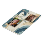 Magnet Flexible 21e Anniversaire crème bleu fleur amande (Côté Gauche)