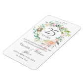 Magnet Flexible 25e anniversaire d'argent Floral Rose Sauvez la da (Côté Gauche)