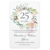 Magnet Flexible 25e anniversaire d'argent Floral Rose Sauvez la da (Vertical)