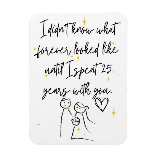 Magnet Flexible 25e anniversaire de mariage (Vertical)
