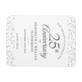 Magnet Flexible 25e anniversaire Sauvez la date Coeurs d'argent (Horizontal)