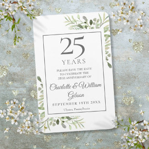 Magnet Flexible 25e Save the Date Anniversaire Argenté de Fleurs V