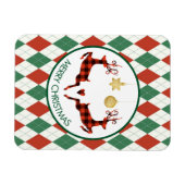 Magnet Flexible 2 cerfs de Noël saut de style rustique (Horizontal)