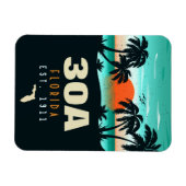 Magnet Flexible 30a Route Floride Retro Sunset Souvenirs 60s (Horizontal)
