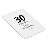 Magnet Flexible 30e anniversaire ajouter nom date année noir (Côté Droit)