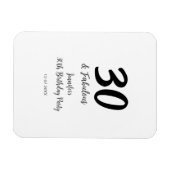 Magnet Flexible 30e anniversaire ajouter nom date année noir (Horizontal)
