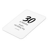 Magnet Flexible 30e anniversaire ajouter nom date année noir (Côté Gauche)