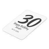 Magnet Flexible 30e anniversaire ajouter nom date année noir modèl (Côté Gauche)