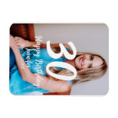 Magnet Flexible 30e anniversaire ajouter nom date année photo blan (Horizontal)