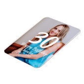 Magnet Flexible 30e anniversaire ajouter nom date année photo blan (Côté Gauche)