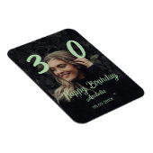 Magnet Flexible 30e anniversaire ajouter nom date année vert paste (Côté Droit)