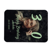 Magnet Flexible 30e anniversaire ajouter nom date année vert paste (Horizontal)