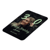 Magnet Flexible 30e anniversaire ajouter nom date année vert paste (Côté Gauche)