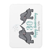 Magnet Flexible 30e anniversaire de la mariage perle éléphant (Vertical)