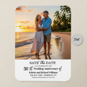Magnet Flexible 30e Anniversaire de Mariage Enregistrer la Date Ph