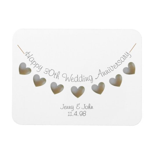 Magnet Flexible 30e anniversaire de mariage perle de lapsus cadeau (Horizontal)