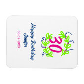 Magnet Flexible 30e anniversaire vert bleu couronne nom date rusti (Horizontal)