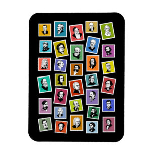 Magnet Flexible 32 portraits graphiques des plus grands compositeu