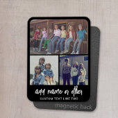 Magnet Flexible 3 Collage photo avec texte de script - noir blanc