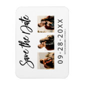 Magnet Flexible 3 Photo Collage Mariage Enregistrer La Date (Vertical)