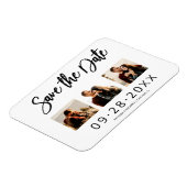Magnet Flexible 3 Photo Collage Mariage Enregistrer La Date (Côté Gauche)