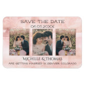 Magnet Flexible 3 Photos Géométrique Flore Blush Enregistrer la da (Horizontal)