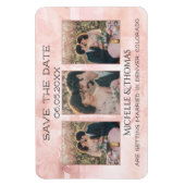 Magnet Flexible 3 Photos Géométrique Flore Blush Enregistrer la da (Vertical)