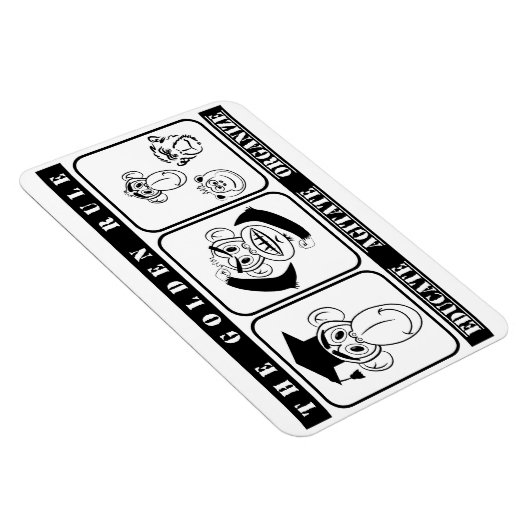 Magnet Flexible 3 singes éduquer agiter organiser (Côté Droit)