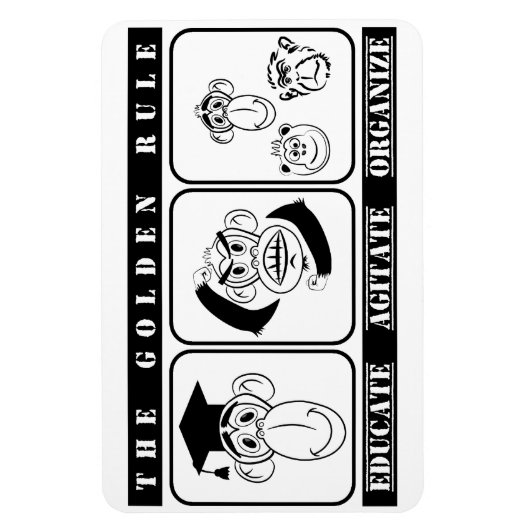 Magnet Flexible 3 singes éduquer agiter organiser (Vertical)