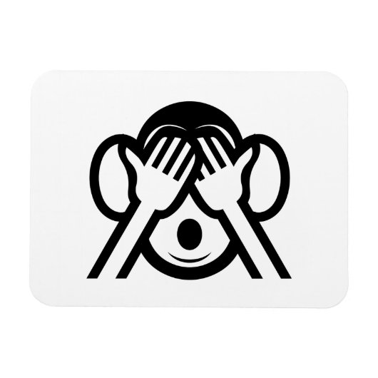 Magnet Flexible 3 Singes Sages Mizaru 見 ざ る Ne Voir AUCUN Emoji Ma (Horizontal)