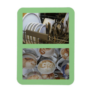 Magnet Flexible 3" x 4" Plats propres/salés Aucun texte Lave-vaiss