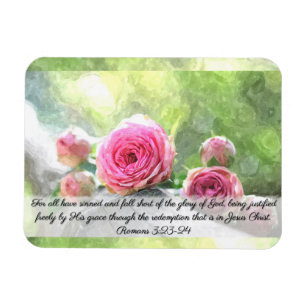 Magnet Flexible 3h23 de Romains de roses d'aquarelle et 24 aimants