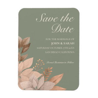 Magnet Flexible 3X4 Sage vert et floral Enregistrer l'aimant de da