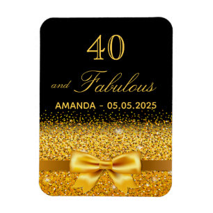 Magnet Flexible 40 anniversaire fabuleux or noir enregistrer la da