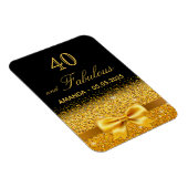 Magnet Flexible 40 ans fêtés anniversaire noir or save the date (Côté Droit)