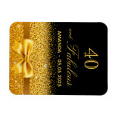 Magnet Flexible 40 ans fêtés anniversaire noir or save the date (Horizontal)