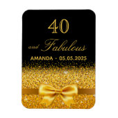 Magnet Flexible 40 fabuleux anniversaire noir or sauvegarde la dat (Vertical)
