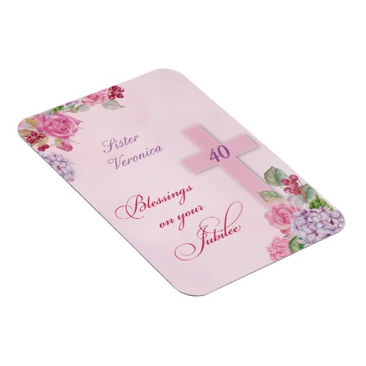 Magnet Flexible 40e anniversaire de la vie religieuse Nonne cathol (Côté Droit)