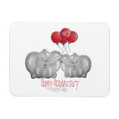 Magnet Flexible 40e anniversaire de rubis mariage cadeau d'éléphan (Horizontal)