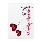 Magnet Flexible 40e anniversaire du mariage de Ruby Ballons de coe (Vertical)