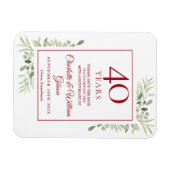 Magnet Flexible 40e anniversaire du Mariage Sauvez la date de la v (Horizontal)