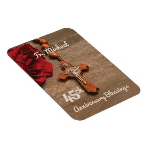 Magnet Flexible 45e anniversaire d'ordination d'un prêtre Rose et