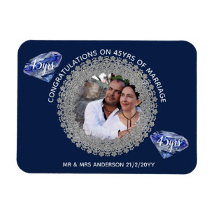 Magnet Flexible 45e anniversaire du Mariage - AJOUTER PHOTO Sapphi